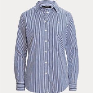 Ralph Lauren blue striped button down shirt women’s